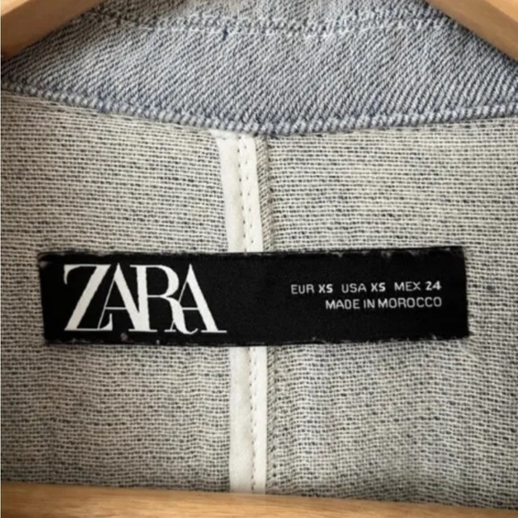 Zara blue linen button front duster - Picture 3 of 4
